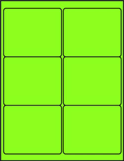 Green dayglo fluorescent 4 x 3 1/3 GR4033