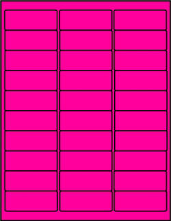 Pink Fluorescent dayglo labels 30 up P2610