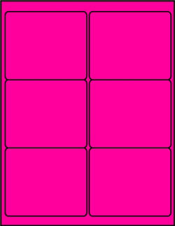 Pink dayglo fluorescent 4 x 3.33 labels P4030